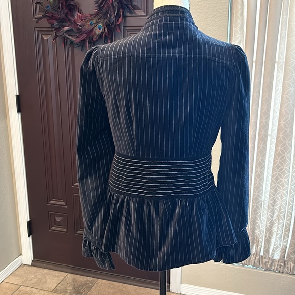 Pani Velvet Pinstriped Formal Jacket - Picture 3 of 9